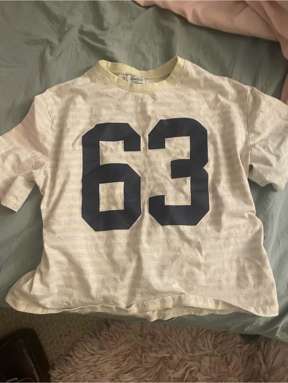 63 Graphic Tee - White with Navy Numbers